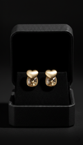 Golden Heart Crystal Stud Earrings | Elegant Daily Wear Earrings