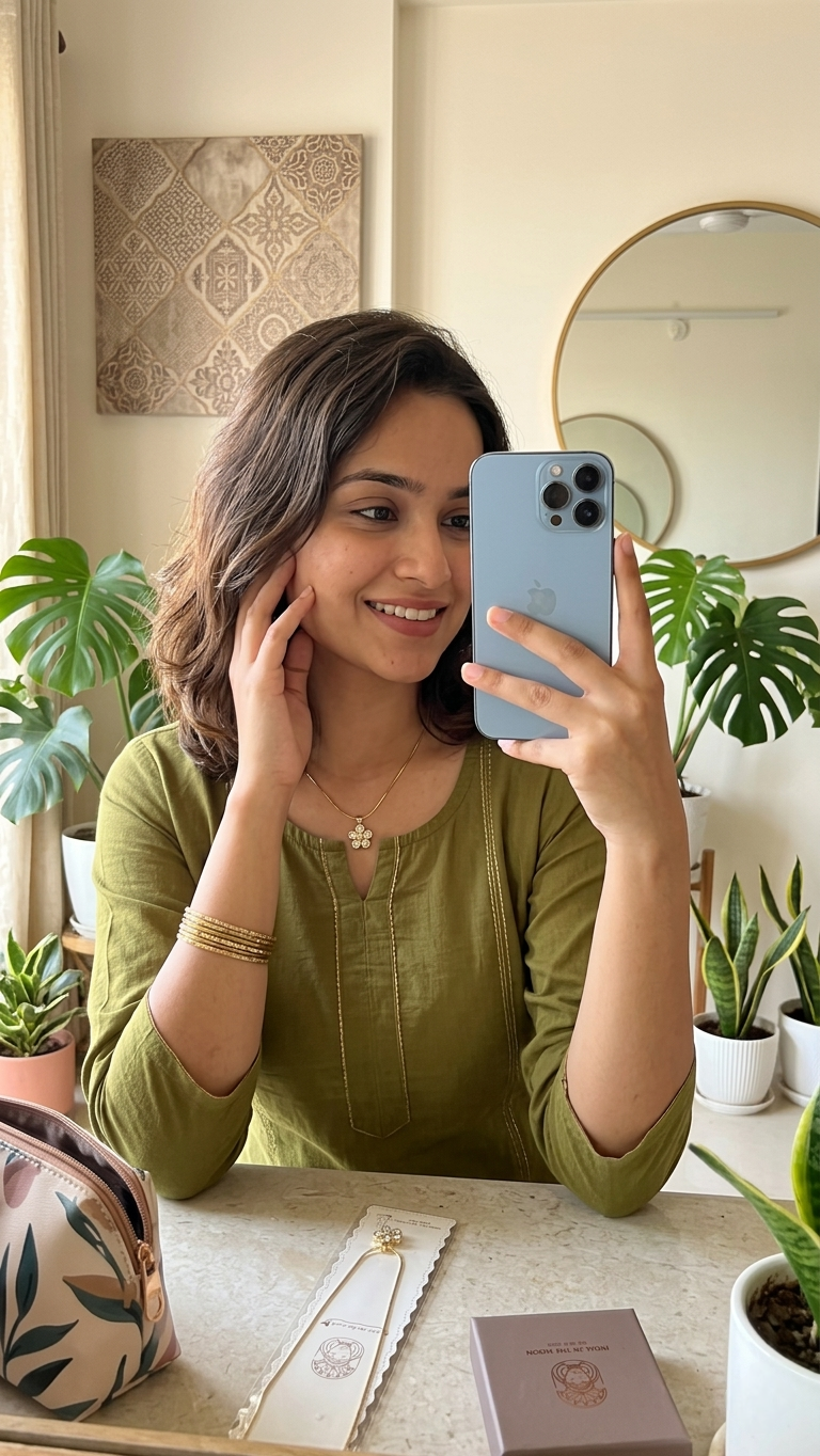 Orna Bloom Charm Necklace – 18K Gold Plated Stainless Steel | Tarnish-Free Daily Wear