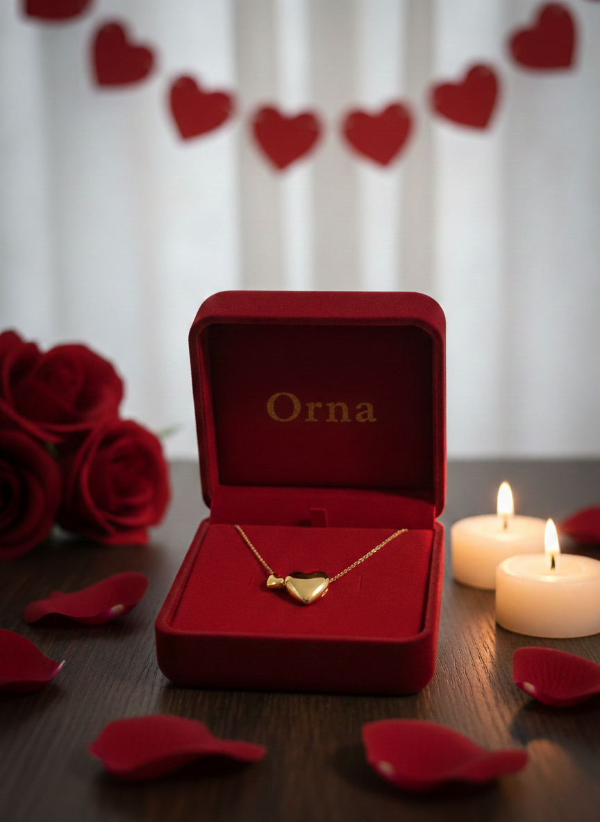 Golden Heart Pendant Necklace | Valentine’s Soul Collection