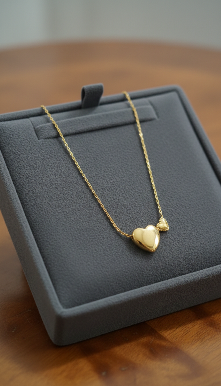Golden Heart Pendant Necklace | Valentine’s Soul Collection