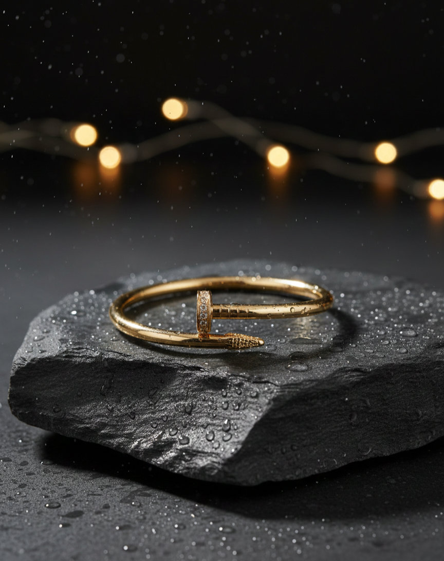 Nail Bangle Gold plated