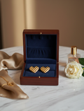 Prisma Heart Earrings – 22K Gold Finish