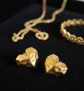 Sculpted Heart Design  22kGold Hoops – Premium Finish
